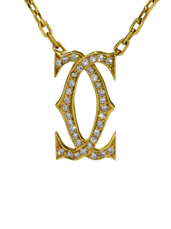 Cartier Double C Diamond Gold Necklace CRT1584