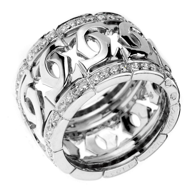 Cartier Double C Diamond White Gold Ring 0000884
