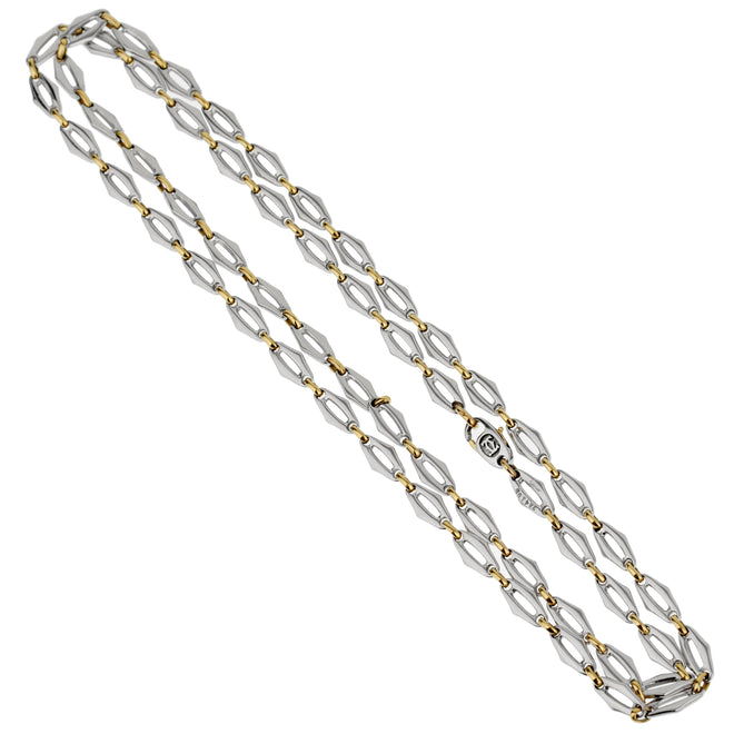 Cartier Double C Stainless Steel Yellow Gold Sautoir Necklace 0003384