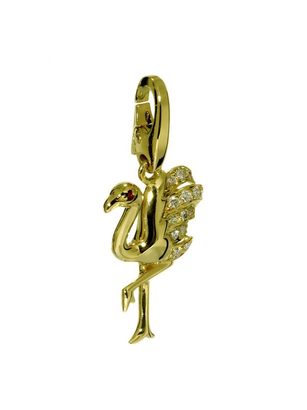 Cartier Flamingo Diamond Gold Charm Pendant 0000110