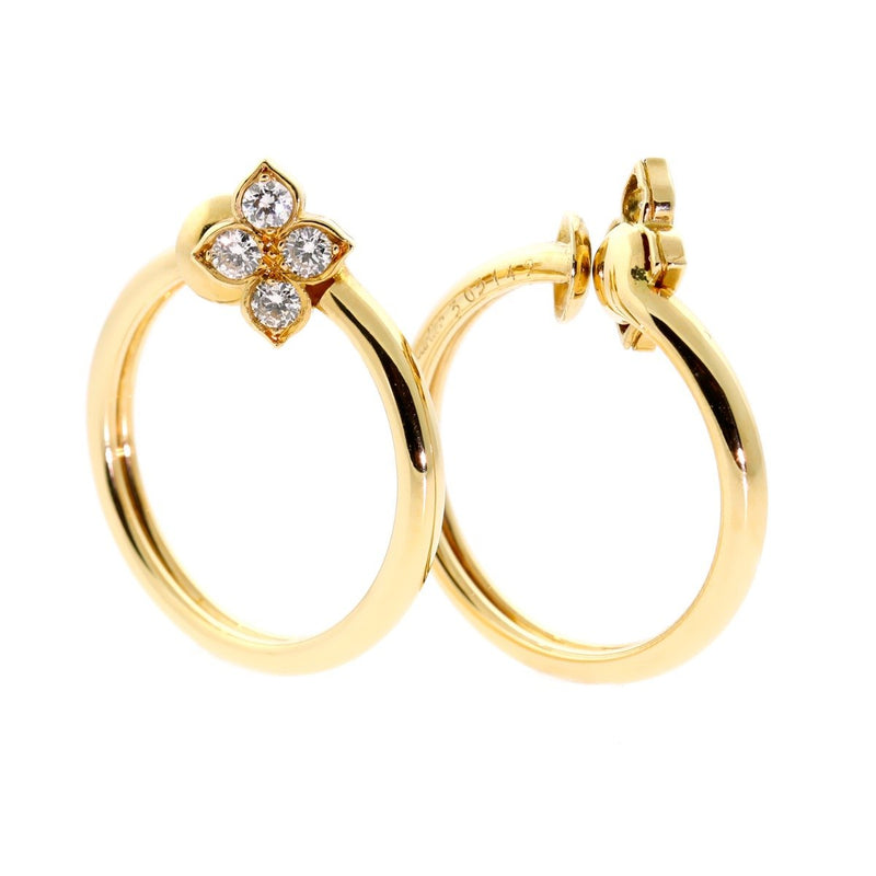 Cartier Flower Diamond Gold Earrings 0000404-m
