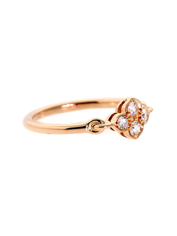 Cartier Flower Diamond Gold Ring 0000329