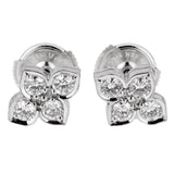 Cartier Flower Diamond White Gold Stud Earrings 0001268