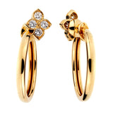 Cartier Flower Hoop Diamond Yellow Gold Earrings 0000895
