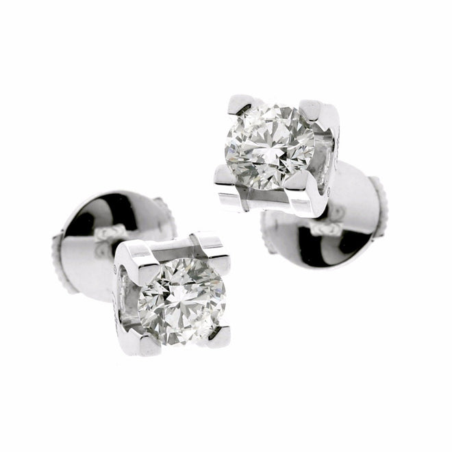 Cartier GIA Certified 1.20 Carat Diamond Stud Earrings 0000578