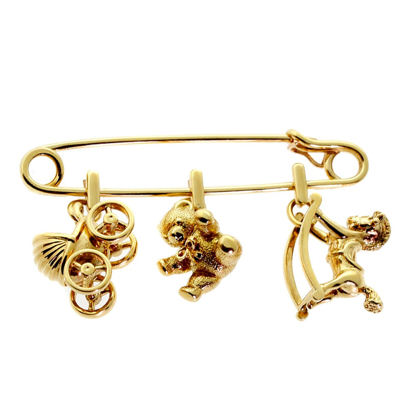 Cartier Gold Safety Pin Gold Brooch 0000330