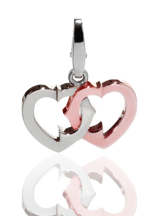 Cartier Heart Charm Pendant White & Rose Gold CRT5613