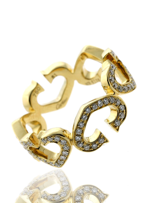 Cartier Heart Diamond Eternity Ring in 18k Yellow Gold CRT3297