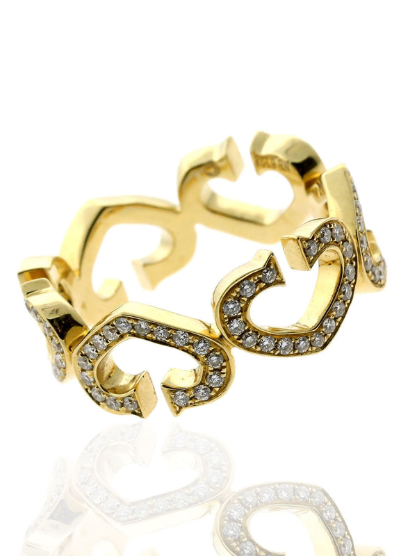 Cartier Heart Diamond Eternity Ring in 18k Yellow Gold CRT3297