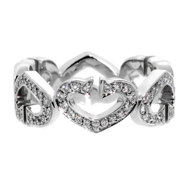 Cartier Heart Diamond Eternity White Gold Ring 0000118