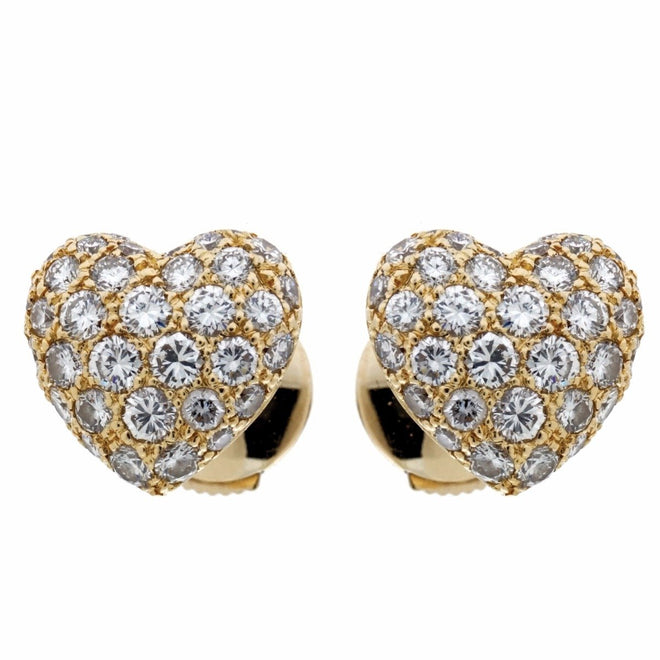 Cartier Heart Diamond Gold Earrings 0000076