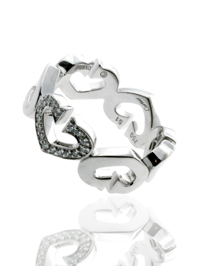 Cartier Heart Diamond Ring C Heart of Cartier 18k White Gold CRT3876