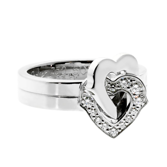 Cartier Heart Diamond White Gold Ring 0000121