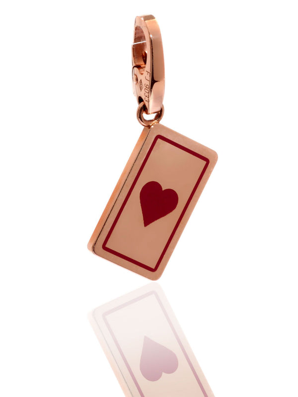 Cartier Heart Playing Card Charm Rose Gold Pendant CRT5431