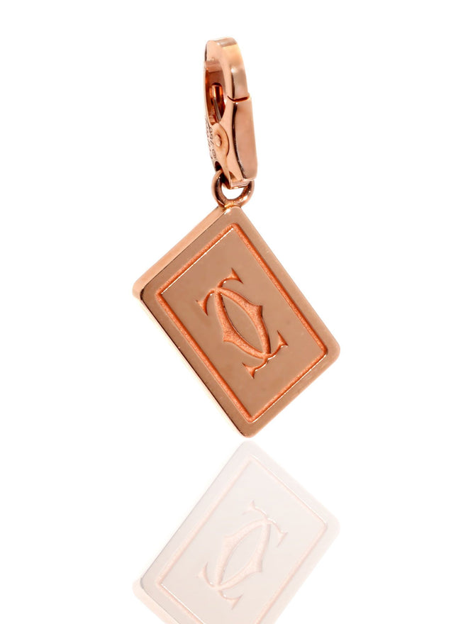 Cartier Heart Playing Card Charm Rose Gold Pendant CRT5431