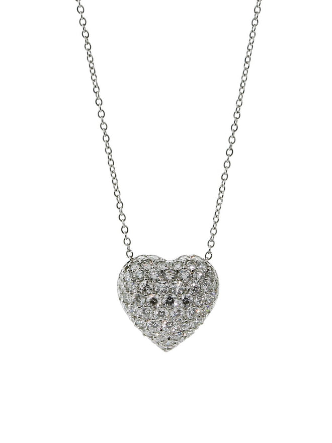 Cartier High Jewelry Heart Diamond Necklace in Platinum – Opulent