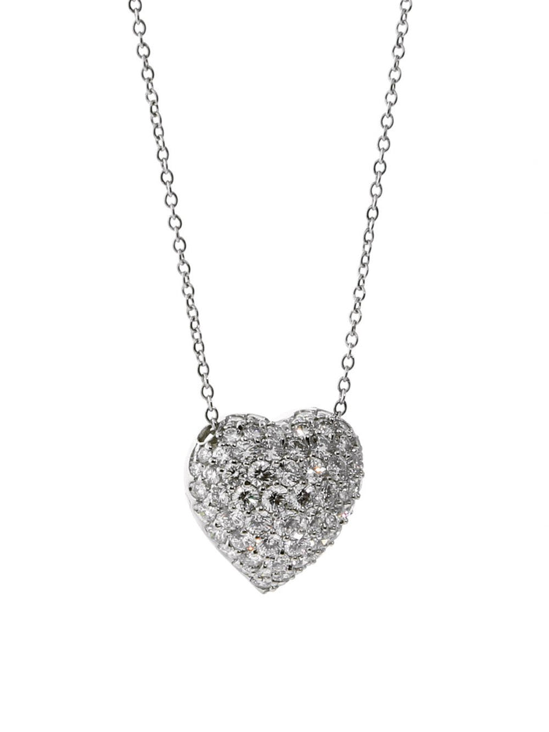 Cartier High Jewelry Heart Diamond Necklace in Platinum CRT1291