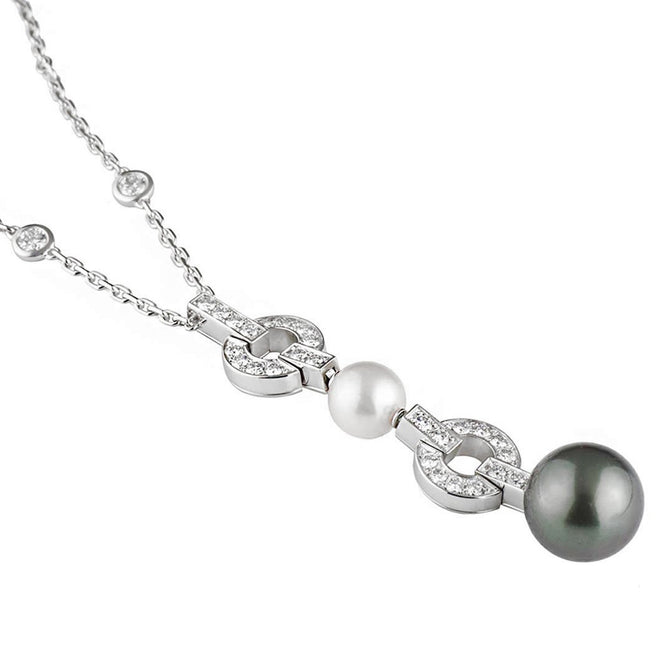 Cartier Himalia Pearl Diamond Drop White Gold Necklace 0002133