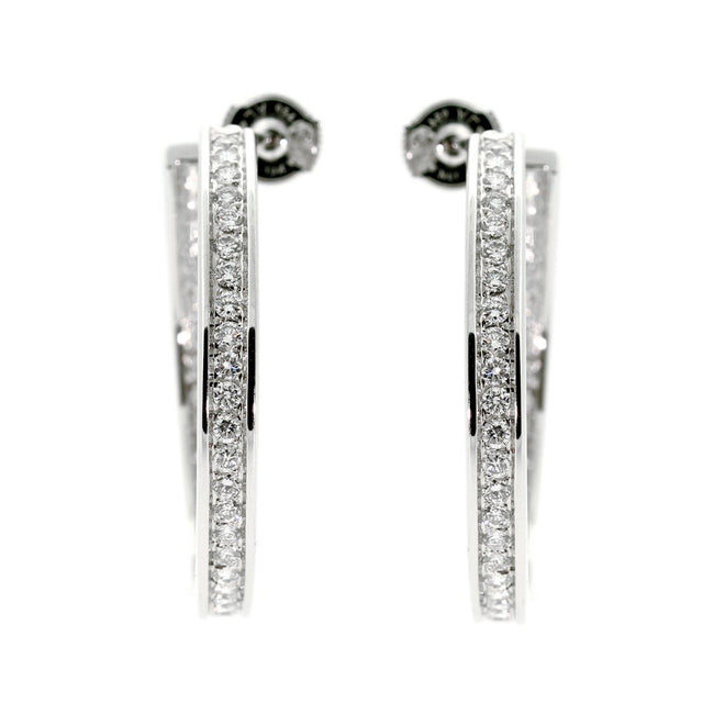 Cartier Hoop Diamond White Gold Earrings 0000649