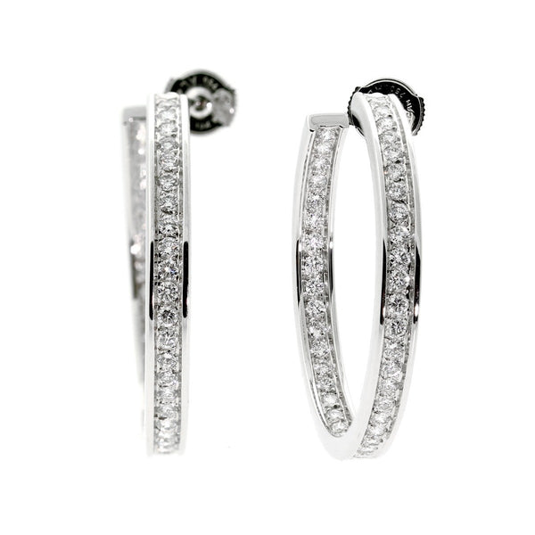 Cartier Hoop Diamond White Gold Earrings 0000649