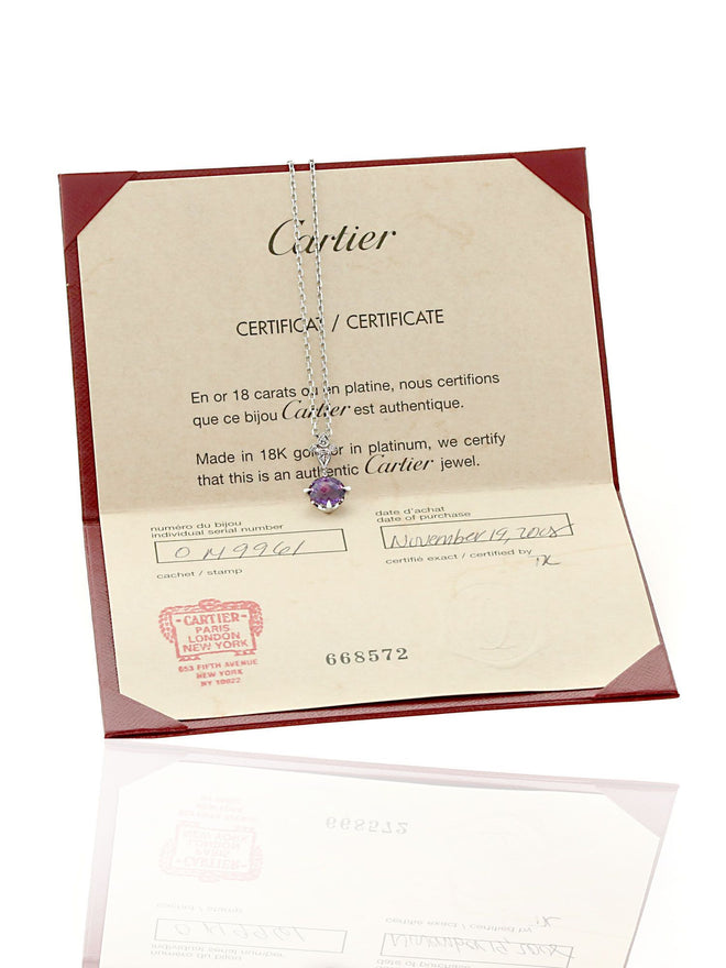 Cartier Inde Mysterieuse Diamond Amethyst Necklace in 18k White Gold indemysame