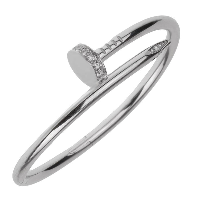 Cartier Juste Un Clou White Gold Diamond Bangle Bracelet Opulent Jewelers