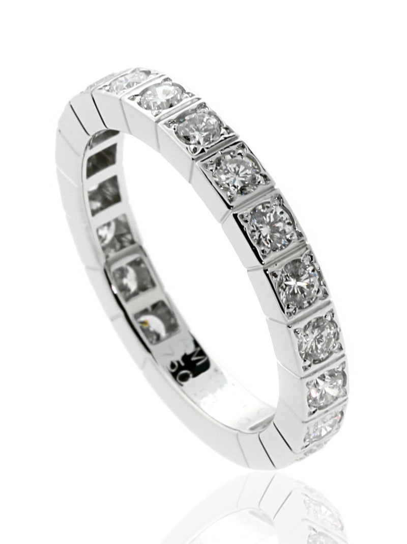 Cartier Lanieres Full Diamond Ring in 18k White Gold Sz 53 CRT7733