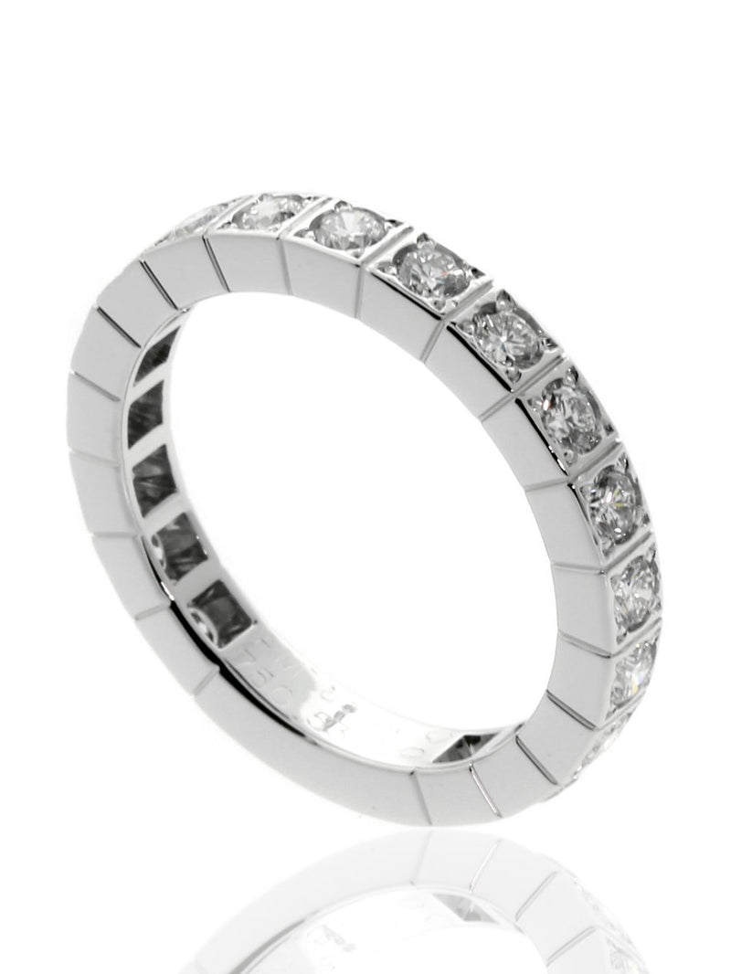 Cartier Lanieres Full Diamond Ring in 18k White Gold Sz 53 CRT7733