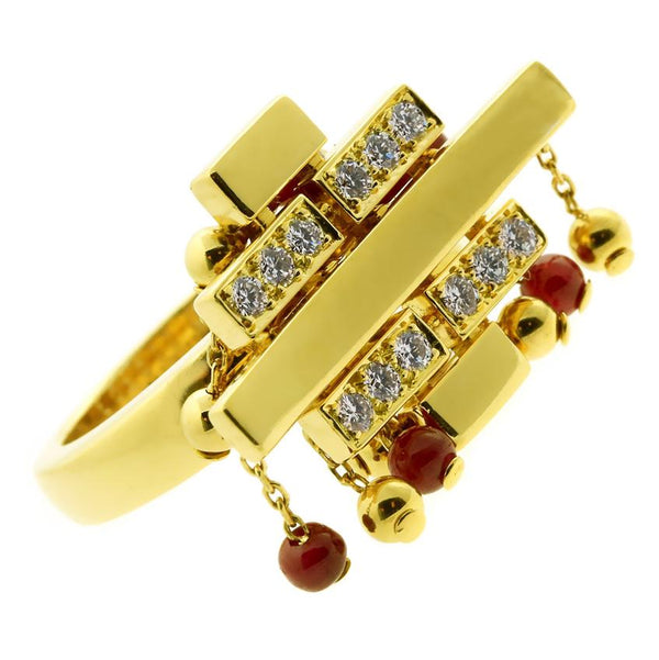 Cartier Le Baiser Du Dragon Diamond Gold Ring 0000129