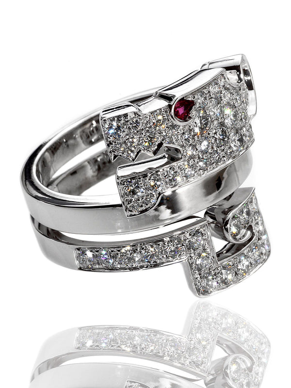 Cartier Le Baiser Du Dragon Diamond Ring in 18k White Gold cartier-le-baiser-du-dragon-18k-white-gold-diamond-ring