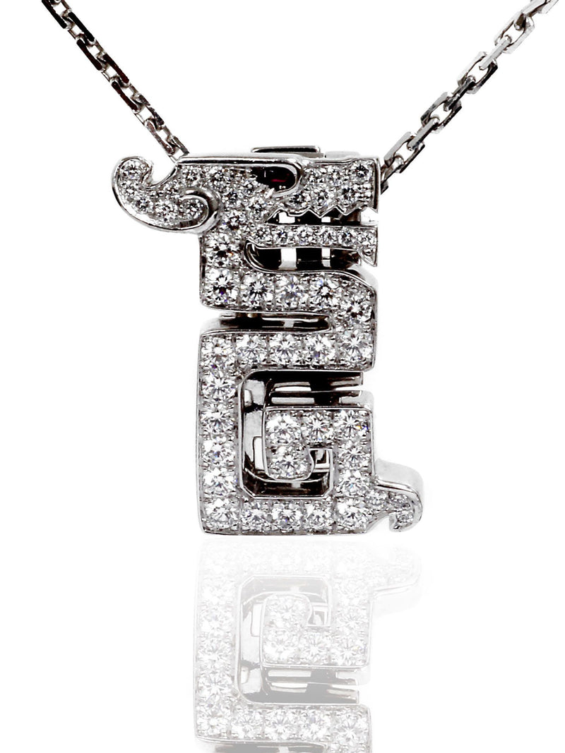 Cartier Le Baiser Du Dragon Necklace in 18k White Gold 839475000000000