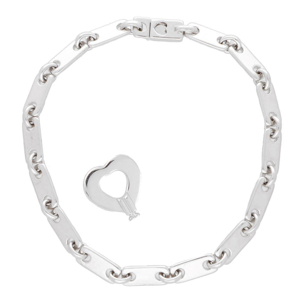Square Initial Lock Bracelet with Diamonds