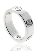 Cartier Love 3 Diamond Ring in 18k White Gold Sz 50 CRT2661