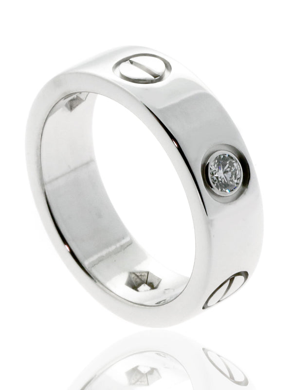 Cartier Love 3 Diamond Ring in 18k White Gold Sz 50 CRT2661