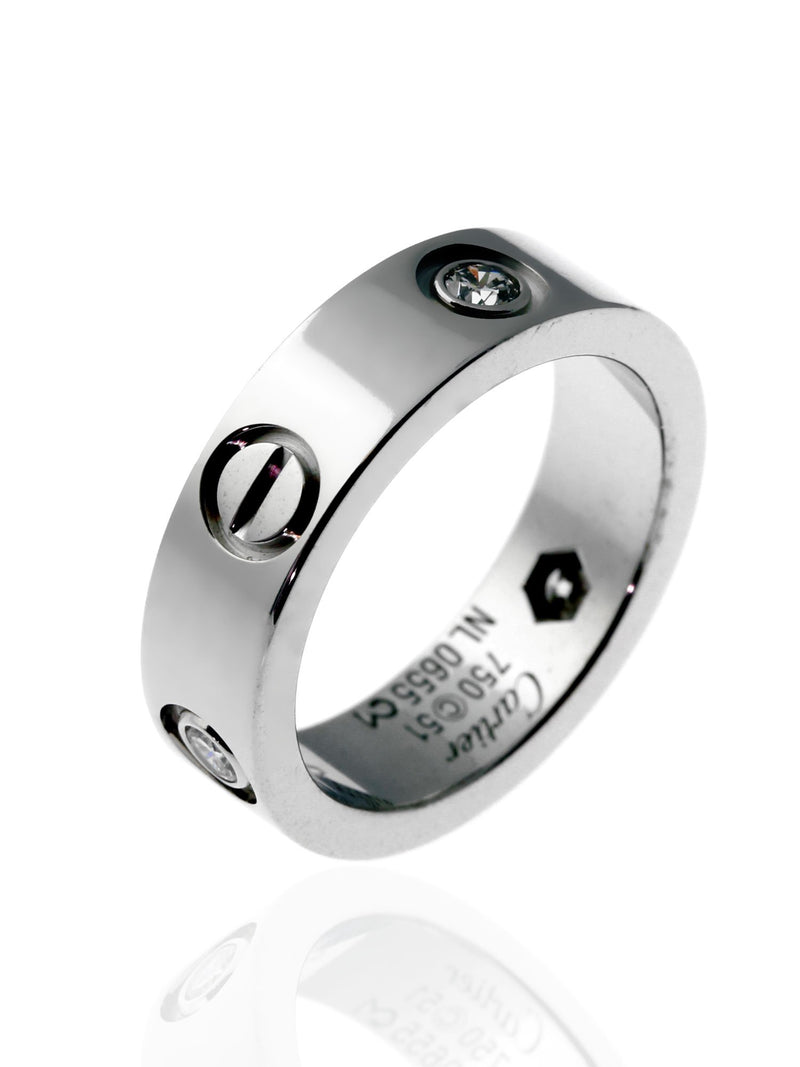 Cartier Love 18K White Gold 5.5mm Size 54 (US6.75) Band Ring | The Diamond  Oak