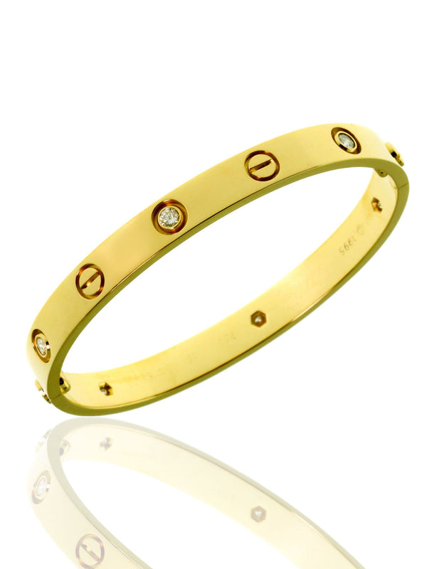 Cartier Love 6 Diamond Bangle Bracelet in 18k Yellow Gold Sz 16 8.9345718