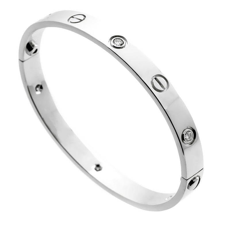 Cartier Love 6 Diamond White Gold Bangle Bracelet CRT7010