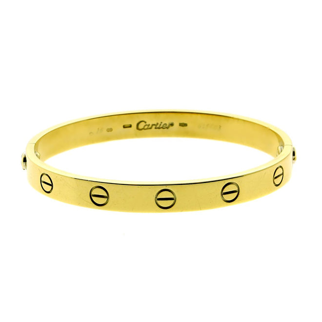 Cartier Love Bangle Bracelet 18k Yellow Gold Sz 16 8.9345718-1