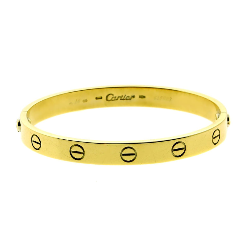 Cartier Love Bangle Bracelet 18k Yellow Gold Sz 16 8.9345718-1