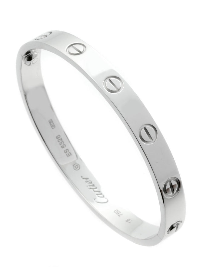 Cartier Love Bracelet in 18k White Gold Sz 16 CRT5768