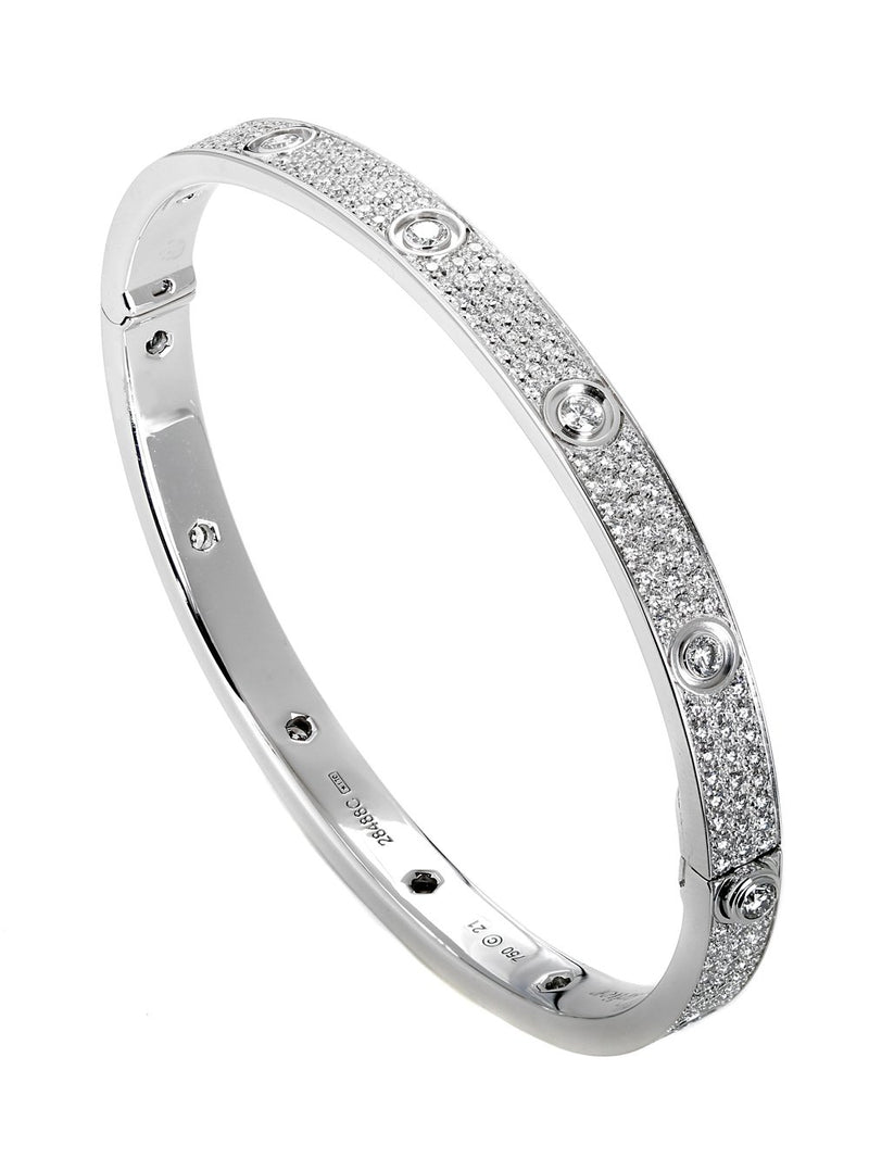 Cartier Love Diamond Pave Bangle Bracelet 0000153