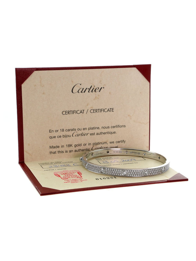 Cartier Love Diamond Pave Bangle Bracelet 0000153