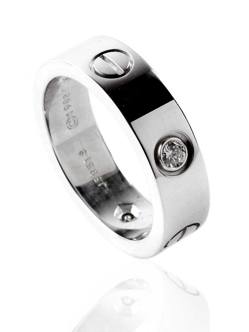 Cartier Love Diamond Ring in 18k in White Gold carlove3dia54