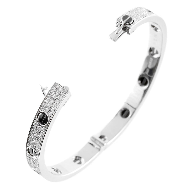 Cartier Love Diamond White Gold Bangle Bracelet N6032416 cartier-love-full