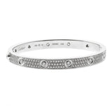 Cartier Love Pave Diamond White Gold Bangle Bracelet CRT6424