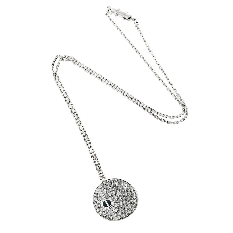 Cartier Love Pave Diamond White Gold Necklace 0000094