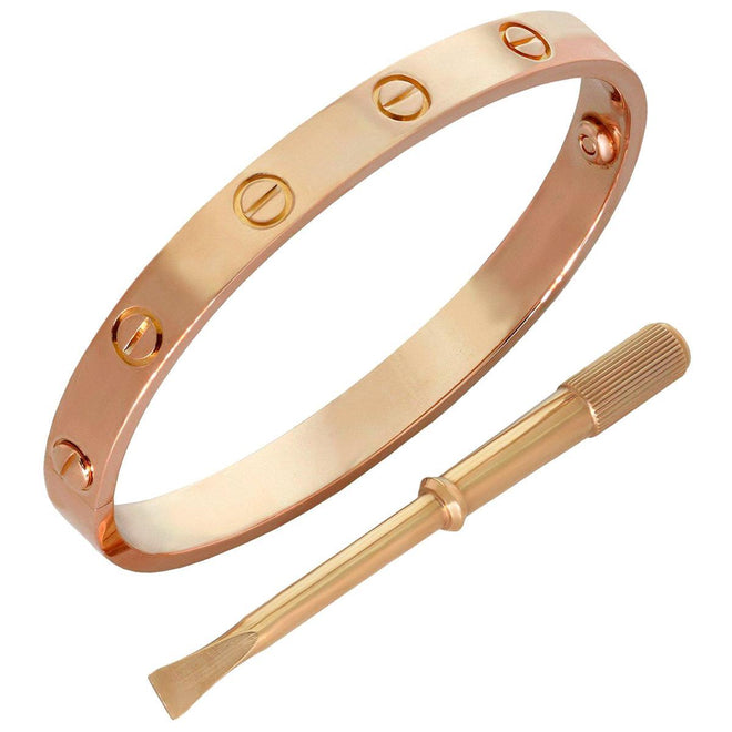 Cartier Love Rose Gold Bangle Bracelet Sz 16 0002134