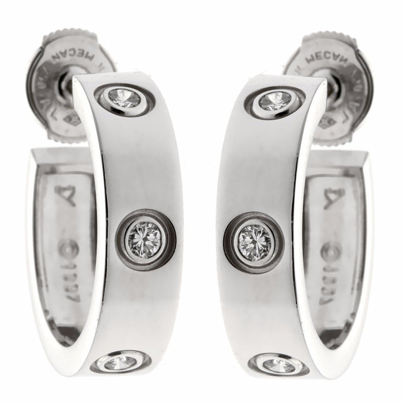 Cartier Love Six-Diamond White Gold Earrings 0000588