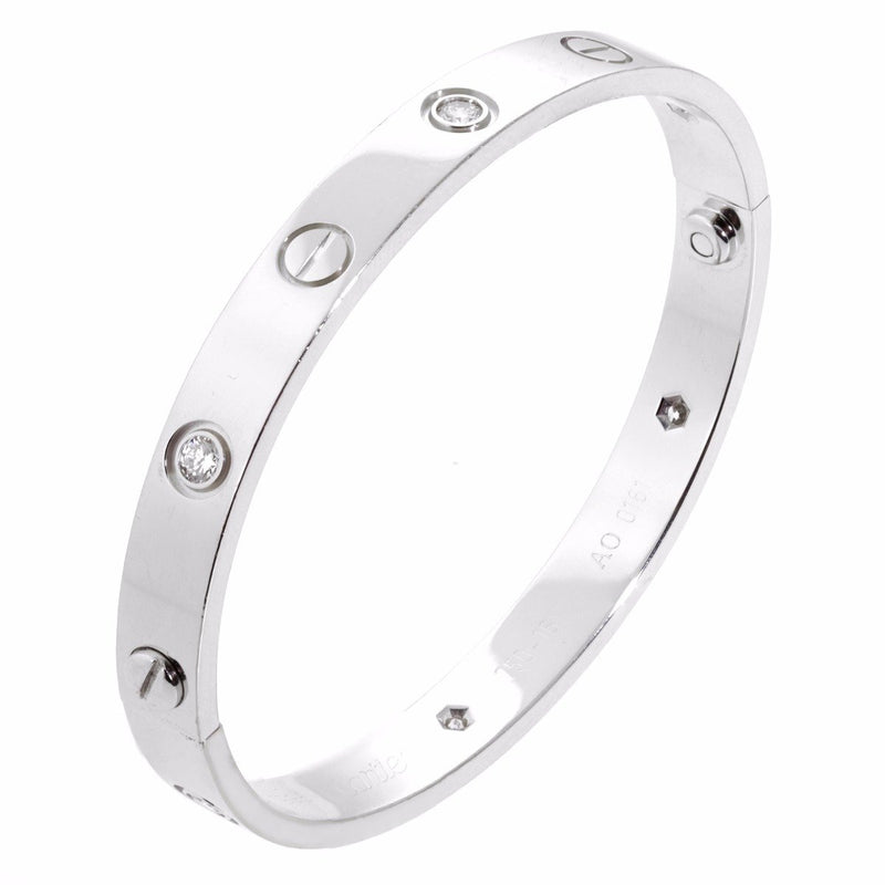 Cartier Love White Gold Diamond Bangle Bracelet 0000065