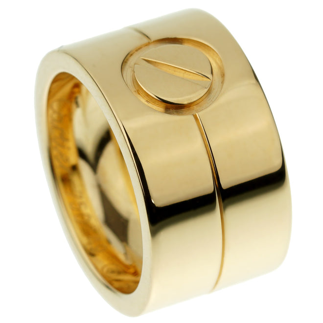 Cartier Love Wide Gold Band Ring Sz 5 0003045